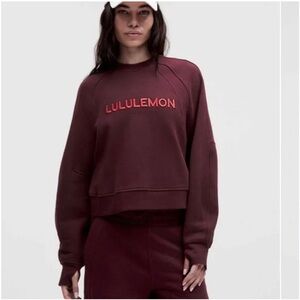 Lululemon Scuba Oversized Pullover Wordmark garnet sz M/L